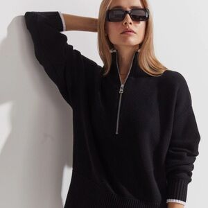 Varley Black Half-Zip Sweater